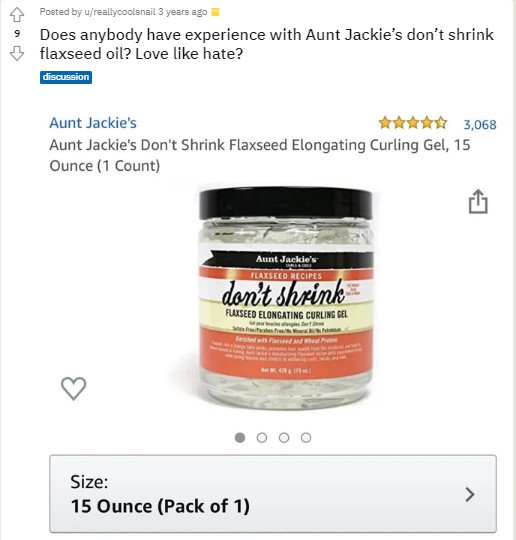 Review Aunt Jackie's Flaxseed Don't Shrink Curling Gel